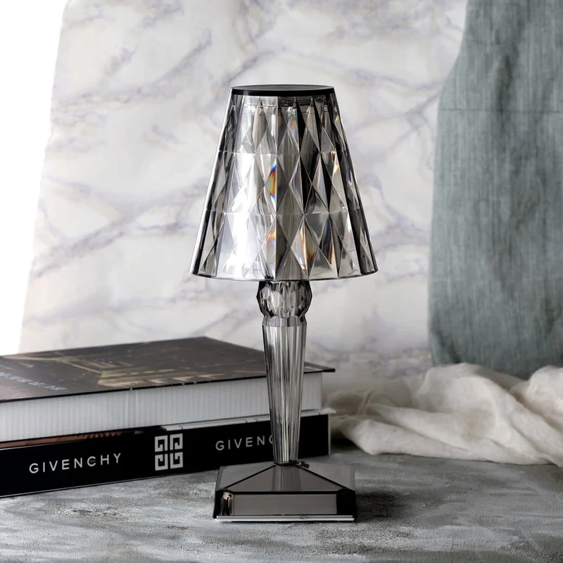Crystal style table lamp with touch control elegant light