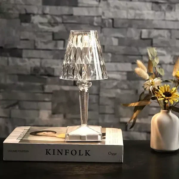 Crystal style table lamp with touch control elegant light