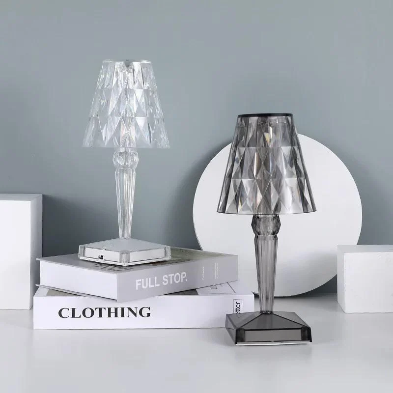 Crystal style table lamp with touch control elegant light