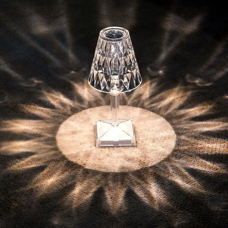 Crystal style table lamp with touch control elegant light