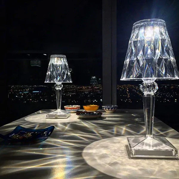 Crystal style table lamp with touch control elegant light