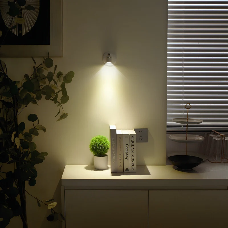 Wireless adjustable wall spotlight with remote control