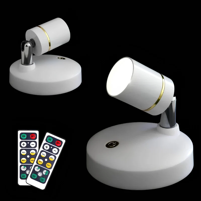 Wireless adjustable wall spotlight with remote control