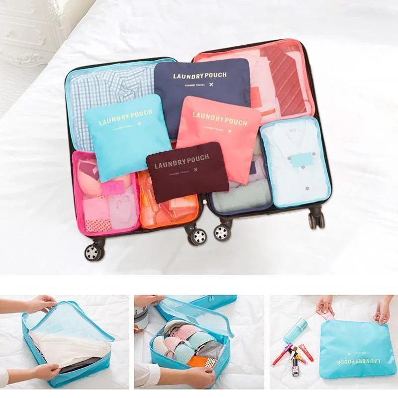 Reis Organizer Set – 6-Delige Opbergkubussen met Ademend Mesh & Ruimtebesparend Ontwerp