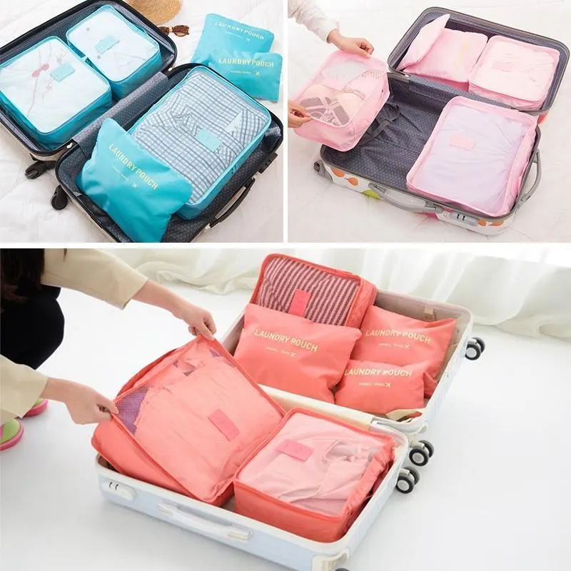Reis Organizer Set – 6-Delige Opbergkubussen met Ademend Mesh & Ruimtebesparend Ontwerp