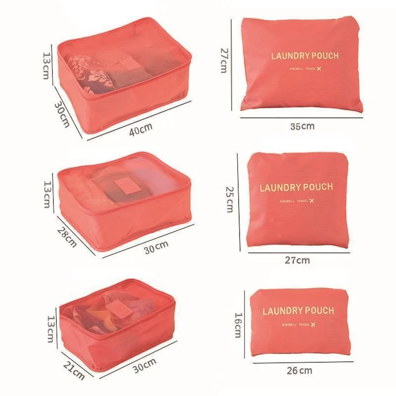 Reis Organizer Set – 6-Delige Opbergkubussen met Ademend Mesh & Ruimtebesparend Ontwerp