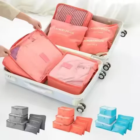 Reis Organizer Set – 6-Delige Opbergkubussen met Ademend Mesh & Ruimtebesparend Ontwerp