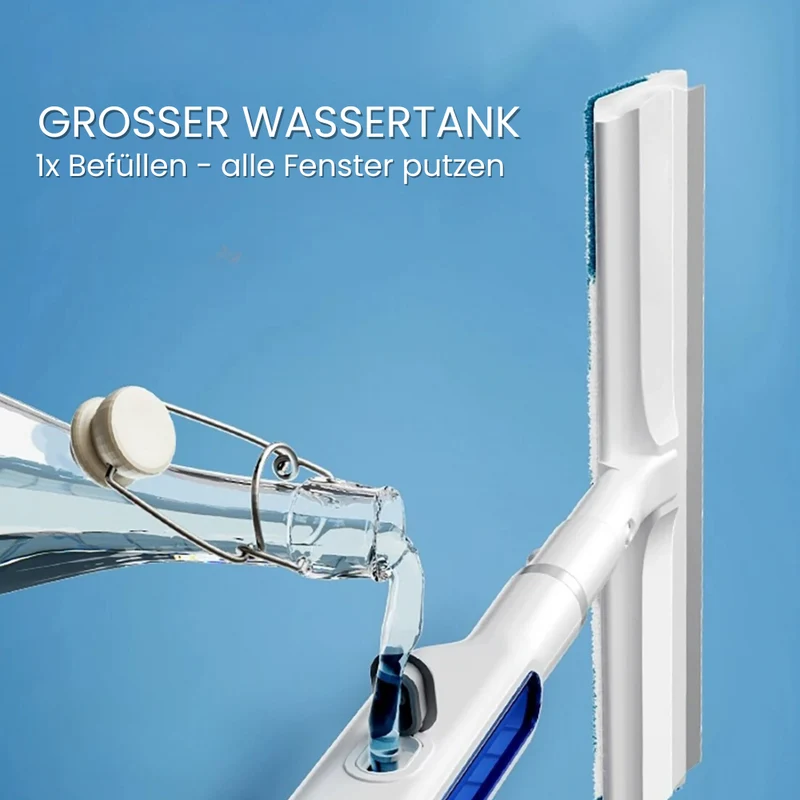 3-in-1 Ramenreiniger met Sprayfunctie – Draaibare Wisser met Telescoopsteel