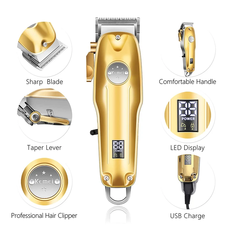3-in-1 Haartrimmer Set – Draadloze Trimmer, T-Blade Outliner & Foil Scheerapparaat