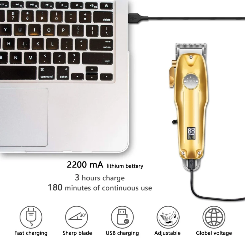 3-in-1 Haartrimmer Set – Draadloze Trimmer, T-Blade Outliner & Foil Scheerapparaat