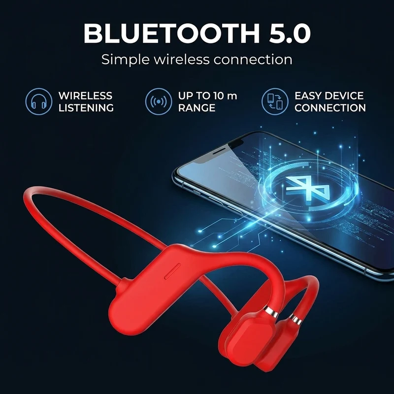 Bone Conduction Sportkoptelefoon – Draadloos, Lichtgewicht & IP67 Waterbestendig
