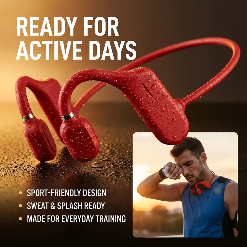 Bone Conduction Sportkoptelefoon – Draadloos, Lichtgewicht & IP67 Waterbestendig