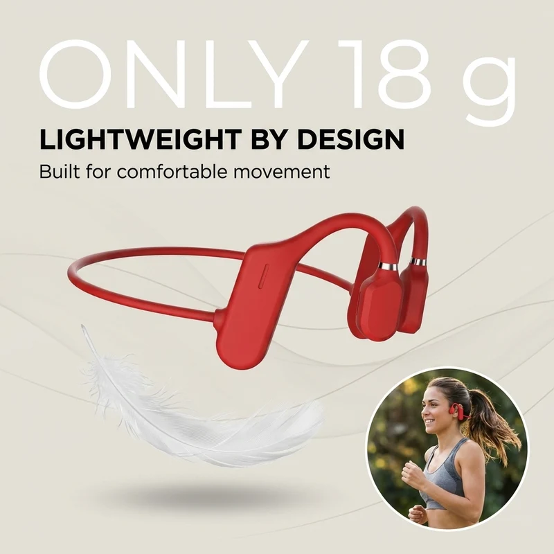 Bone Conduction Sportkoptelefoon – Draadloos, Lichtgewicht & IP67 Waterbestendig