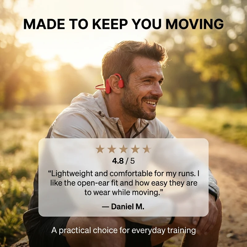 Bone Conduction Sportkoptelefoon – Draadloos, Lichtgewicht & IP67 Waterbestendig