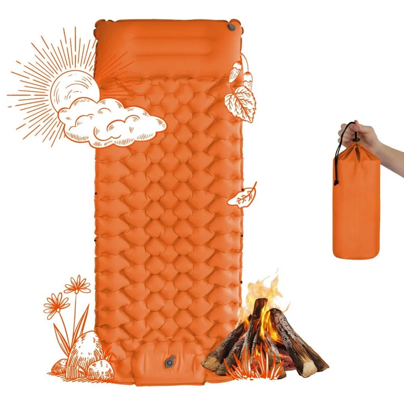 Zelfopblazend Slaapmatje – Lichtgewicht Kampeermat met Ingebouwde Pomp en Compact Design