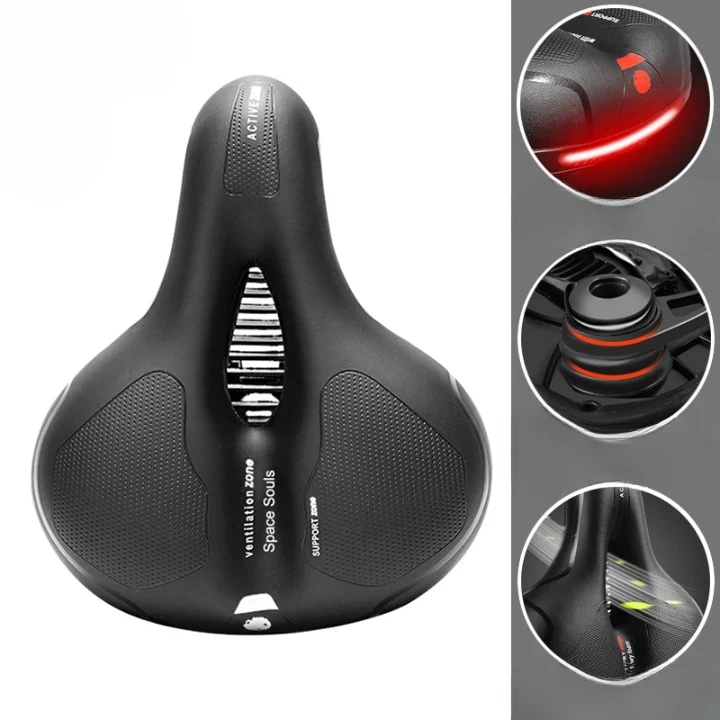 Ergonomisch Fietszadel – Comfortabel Zadel met Schokabsorptie en LED Achterlicht