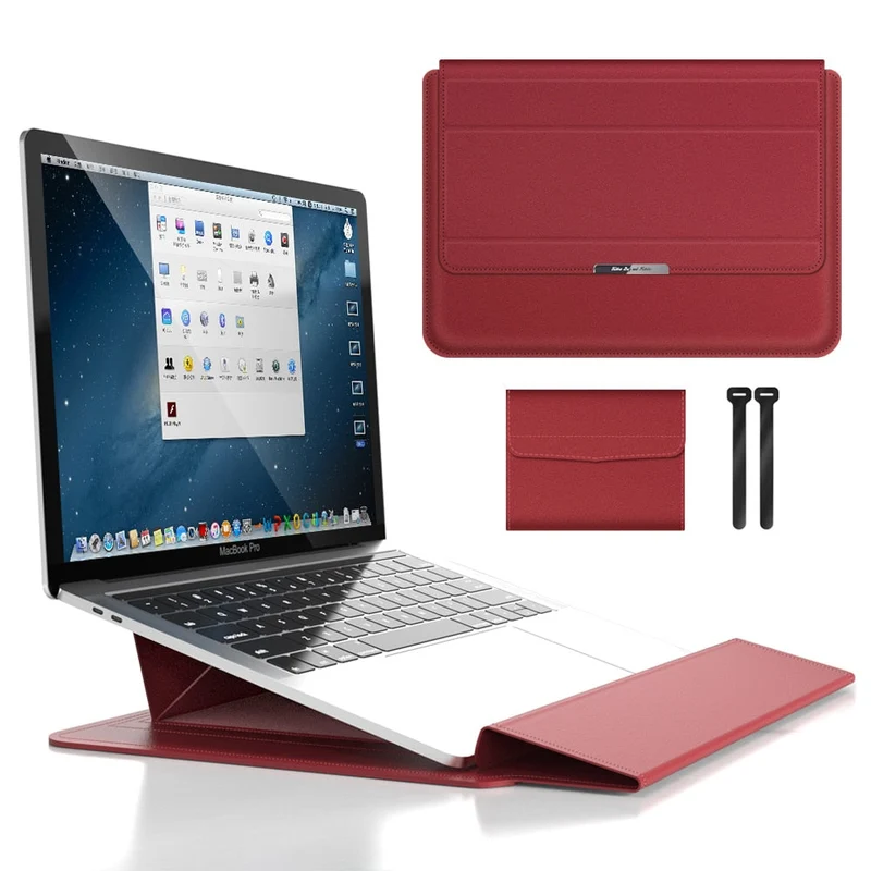 Opvouwbare Laptopstandaard met Sleeve – 2-in-1 Laptophouder voor Comfortabel Werken