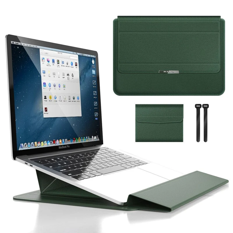 Opvouwbare Laptopstandaard met Sleeve – 2-in-1 Laptophouder voor Comfortabel Werken