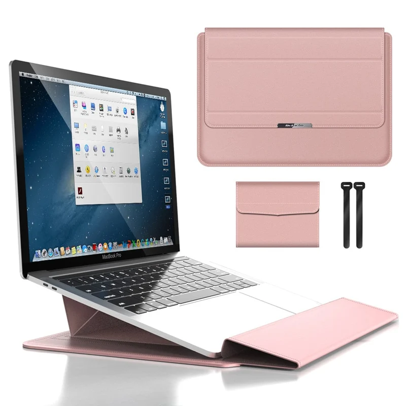 Opvouwbare Laptopstandaard met Sleeve – 2-in-1 Laptophouder voor Comfortabel Werken