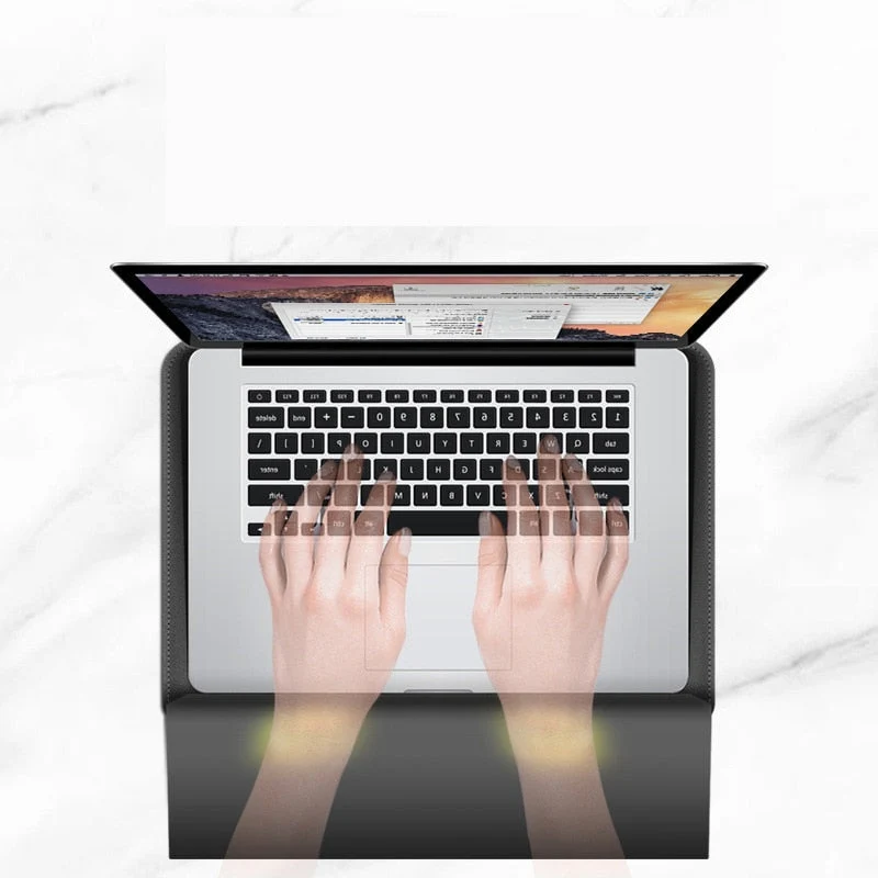 Opvouwbare Laptopstandaard met Sleeve – 2-in-1 Laptophouder voor Comfortabel Werken