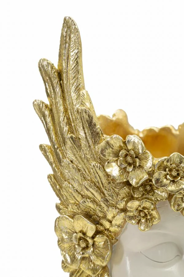 Scultura Athena 17,5x17x38 cm in Resina Bianco e Oro