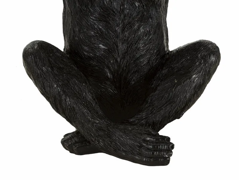 Scimmia Svuota Tasche Banane Ø23x31,5 in Resina Nero e Oro