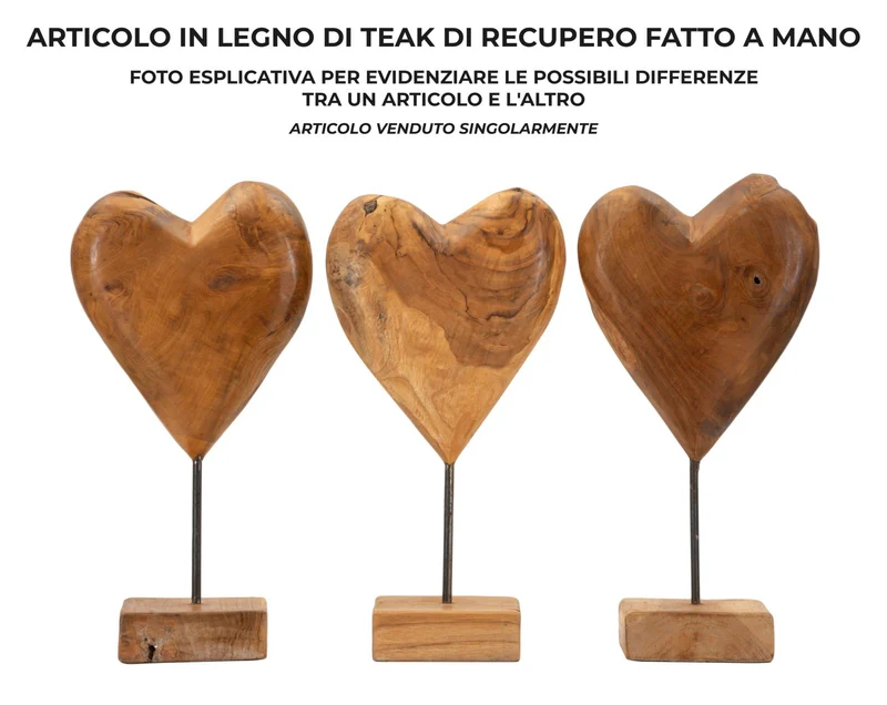 Scultura Dobu 20x12x37 cm in Teak Riciclato