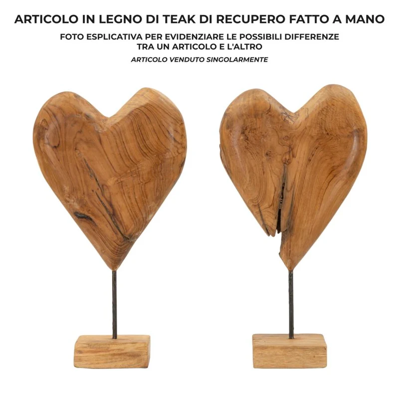 Scultura Dobu 25x12x45 cm in Teak Riciclato