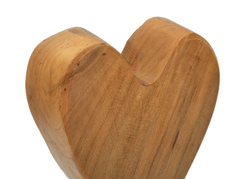 Scultura Cuore 10x10x25 cm in Teak Riciclato