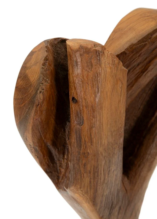 Scultura Cuore 15x10x35 cm in Teak Riciclato