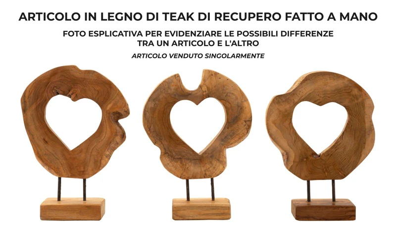 Scultura Hasi 28x10x38 cm in Teak Riciclato