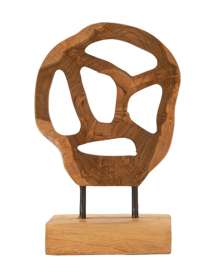 Scultura Lubang 18x10x27 cm in Teak Riciclato