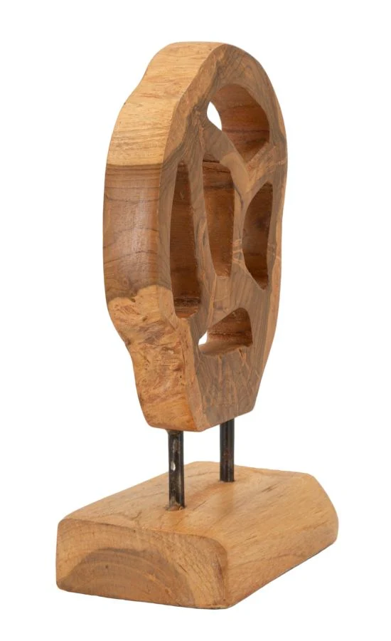 Scultura Lubang 18x10x27 cm in Teak Riciclato