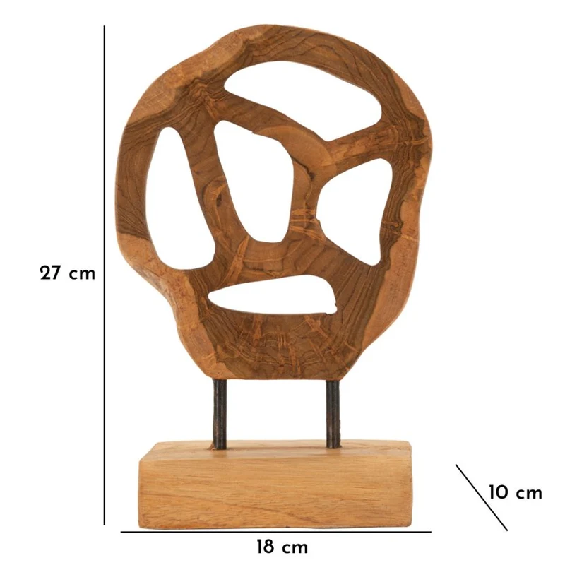 Scultura Lubang 18x10x27 cm in Teak Riciclato