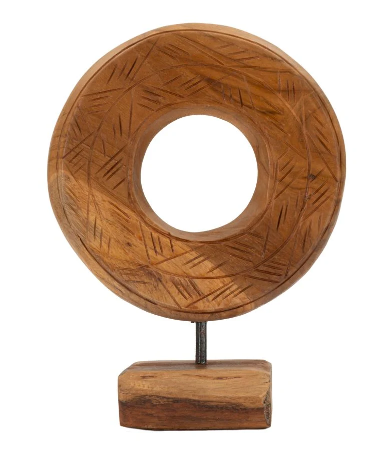 Scultura Dorat Cerchio 20x10x28 cm in Teak Riciclato