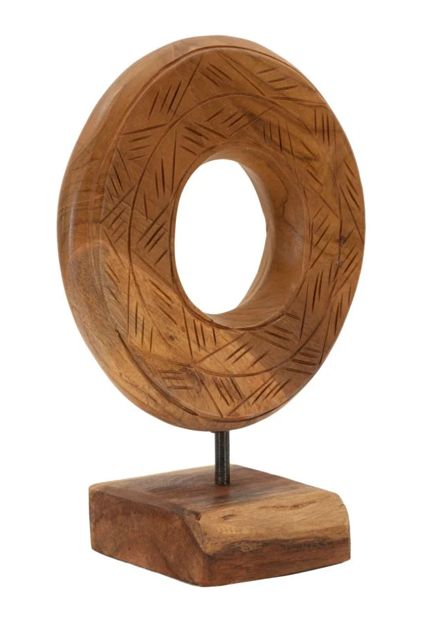 Scultura Dorat Cerchio 20x10x28 cm in Teak Riciclato