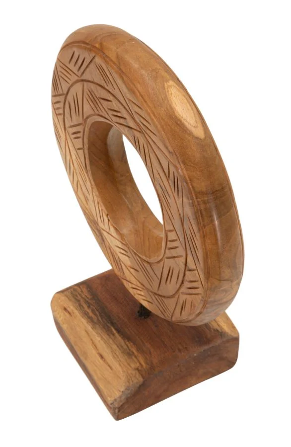 Scultura Dorat Cerchio 20x10x28 cm in Teak Riciclato