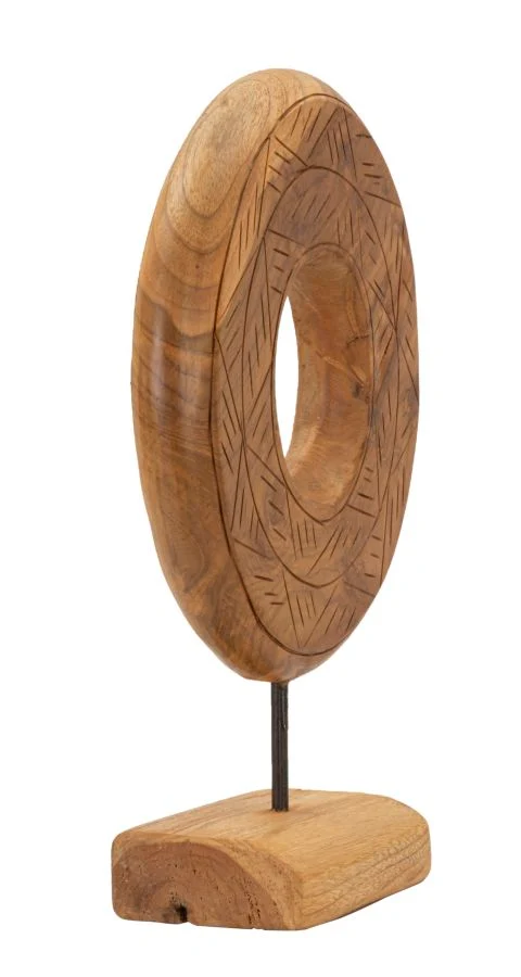 Scultura Dorat Cerchio 28x10x38 cm in Teak Riciclato
