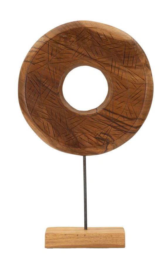 Scultura Dorat Cerchio 35x10x58 cm in Teak Riciclato