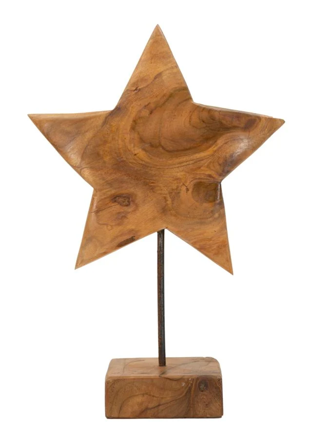 Scultura Stella 28x12x42 cm in Teak Riciclato