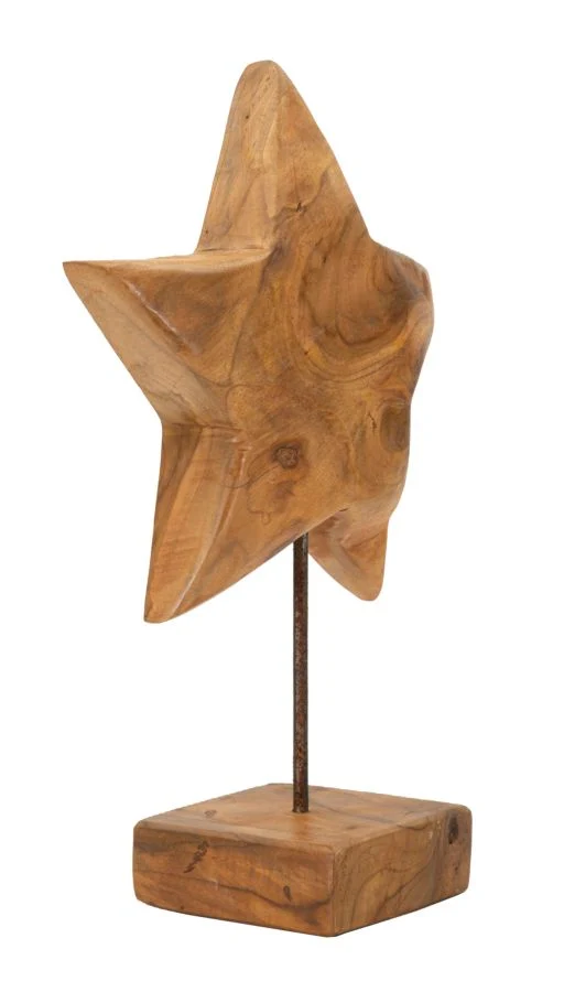 Scultura Stella 28x12x42 cm in Teak Riciclato