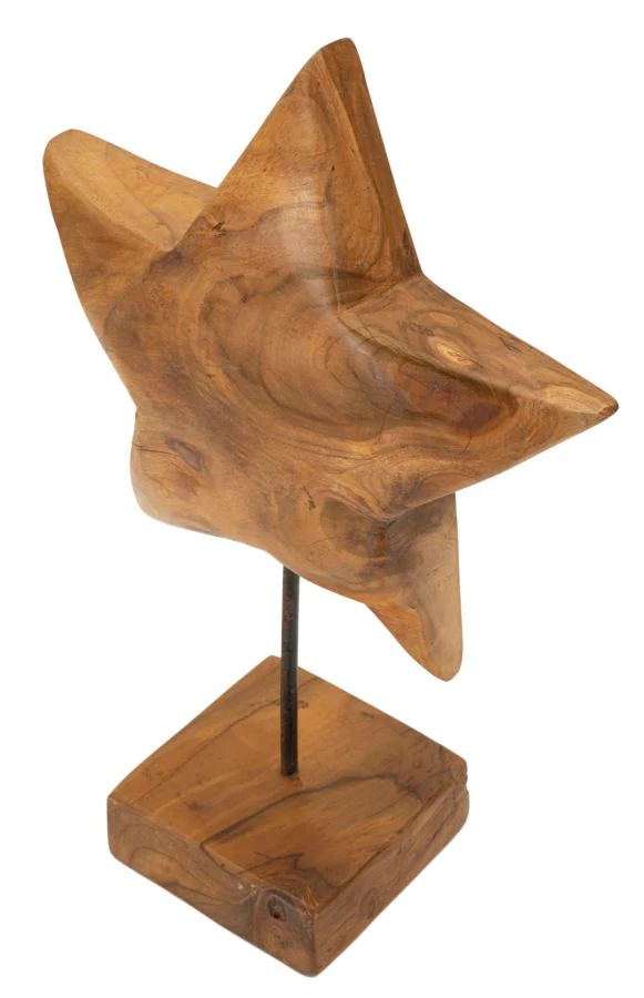 Scultura Stella 28x12x42 cm in Teak Riciclato
