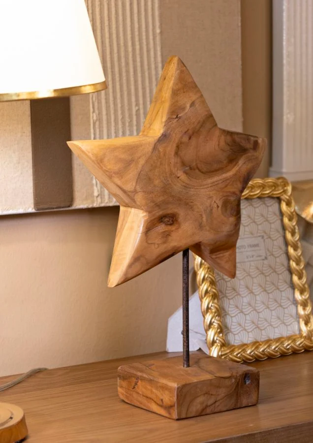 Scultura Stella 28x12x42 cm in Teak Riciclato