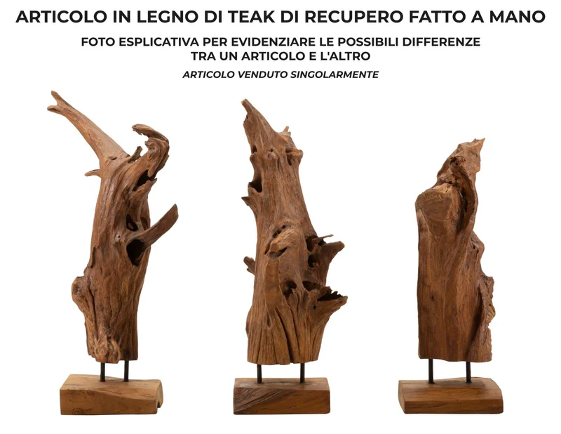 Scultura Akar 23x27x64 cm in Teak Riciclato