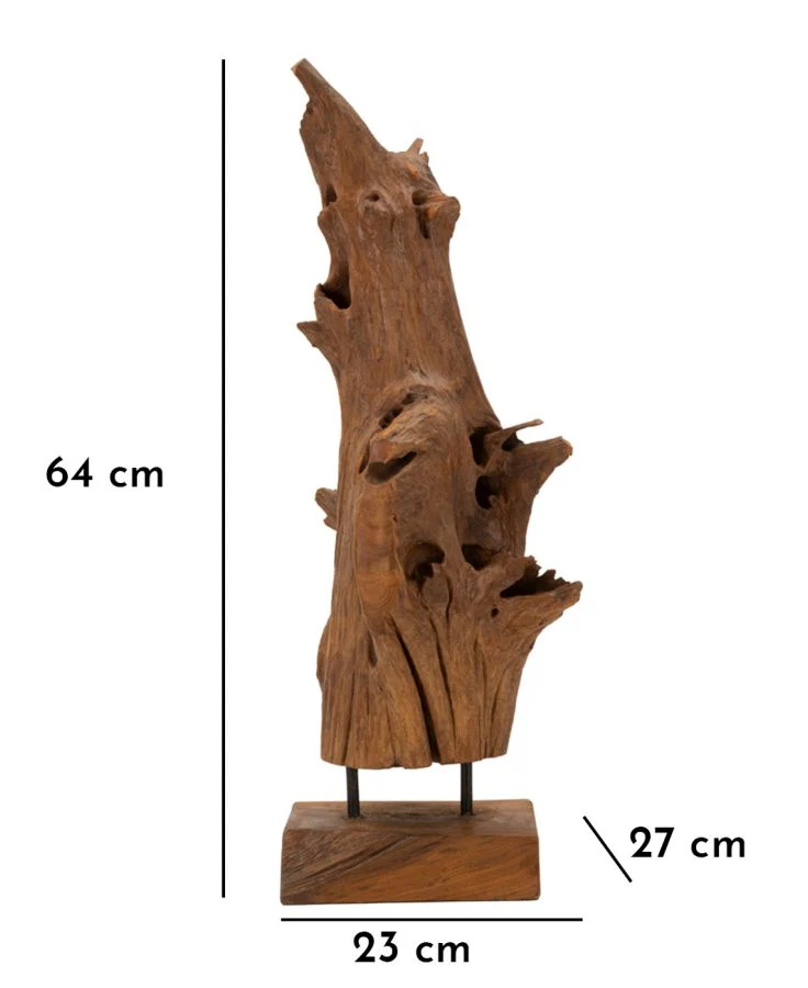 Scultura Akar 23x27x64 cm in Teak Riciclato