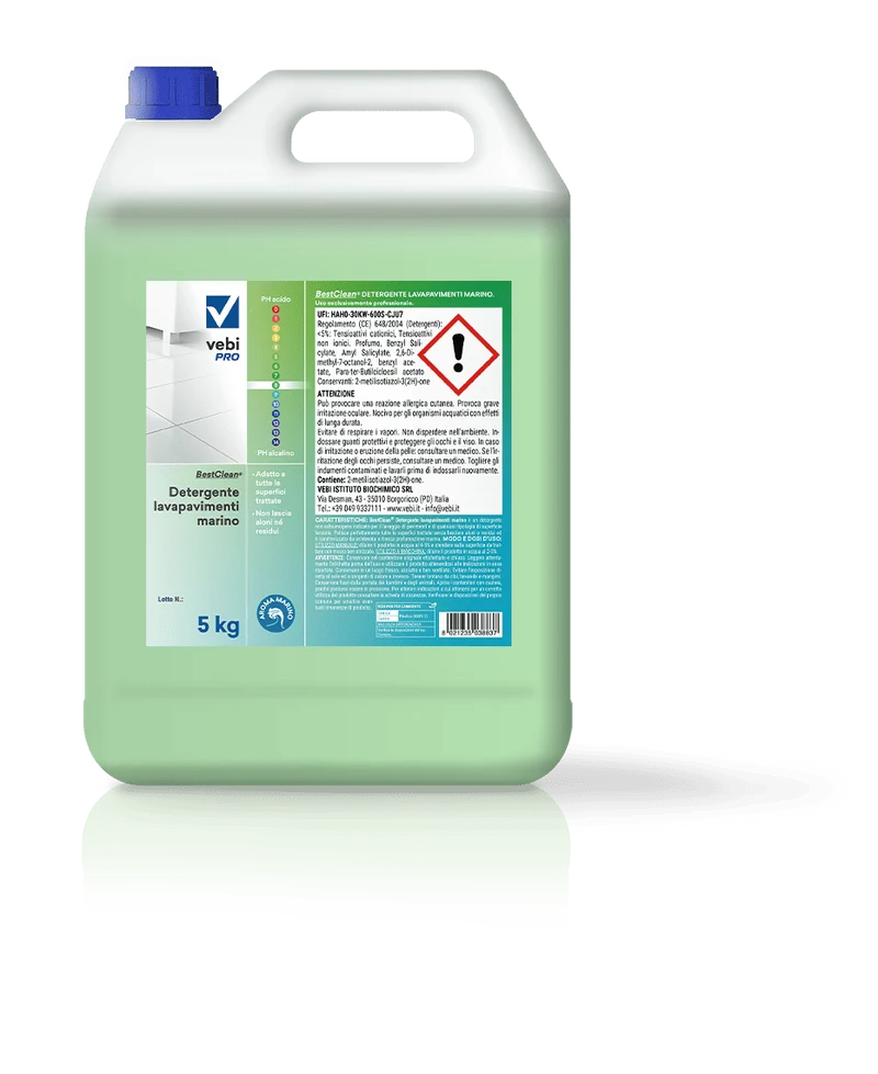 Detergente profumato per pavimenti Vebi BestClean Lavapavimenti Marino tanica 5 kg