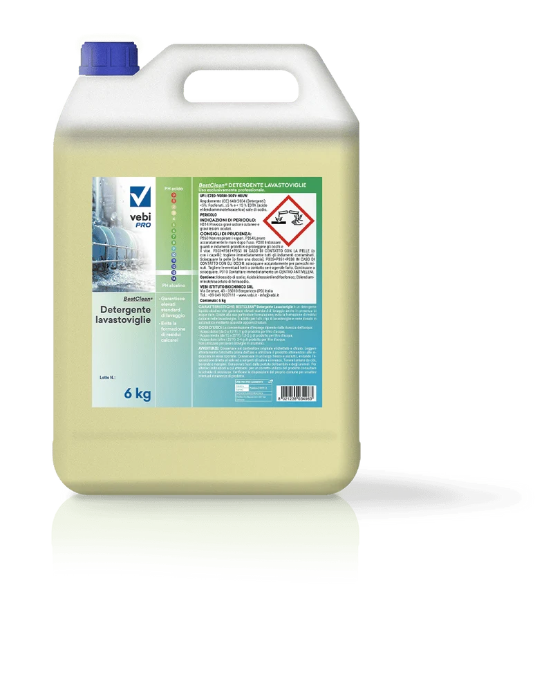 Detergente alcalino per lavastoviglie professionali Vebi BestClean Lavastoviglie tanica 6 kg