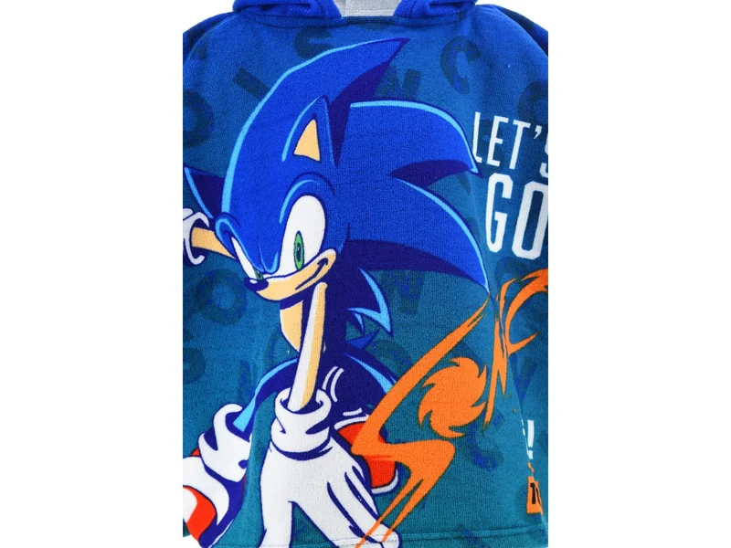 Sonic modern asciugamano poncho blu