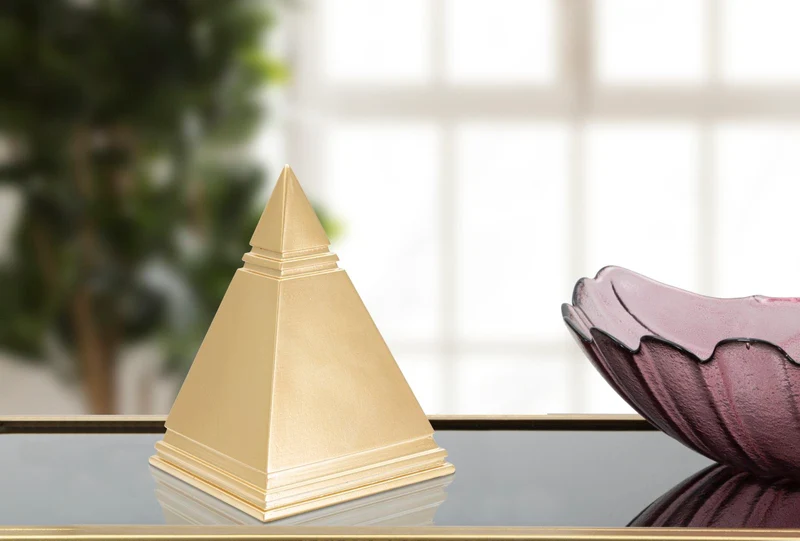 Piramide dorata elegante cm 11,5x11,5x15,5