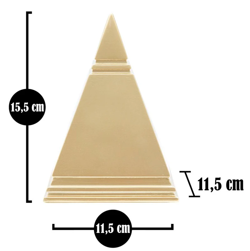 Piramide dorata elegante cm 11,5x11,5x15,5